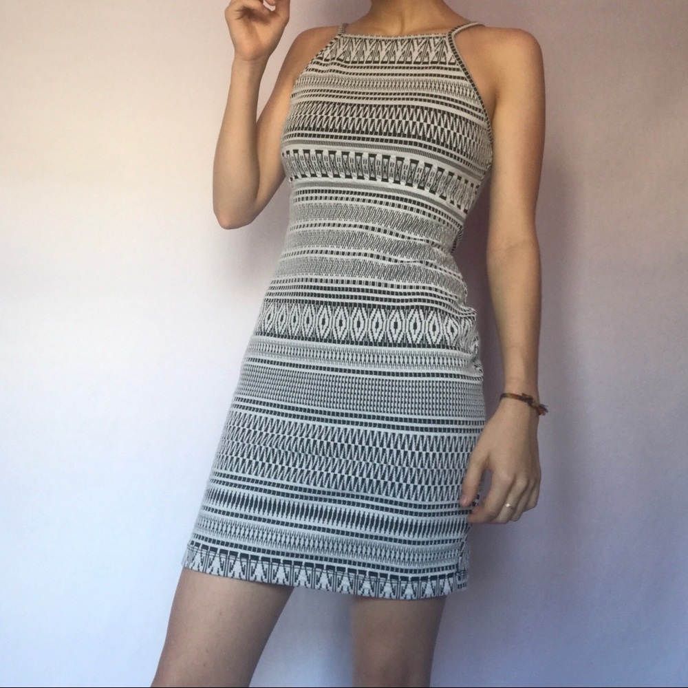 black and white material girl dress